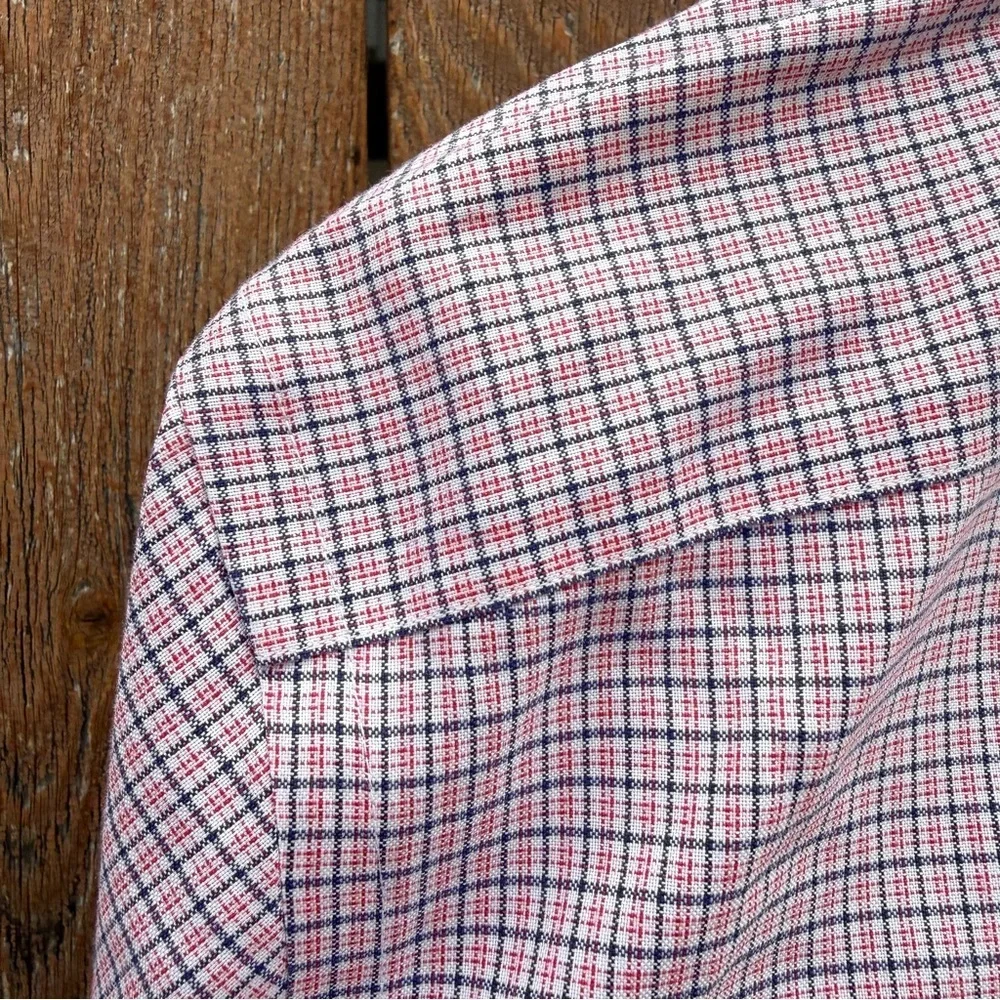 BANANA REPUBLIC Men's Blue Red Plaid Long Sleeve Button Down Shirt Medium Tall